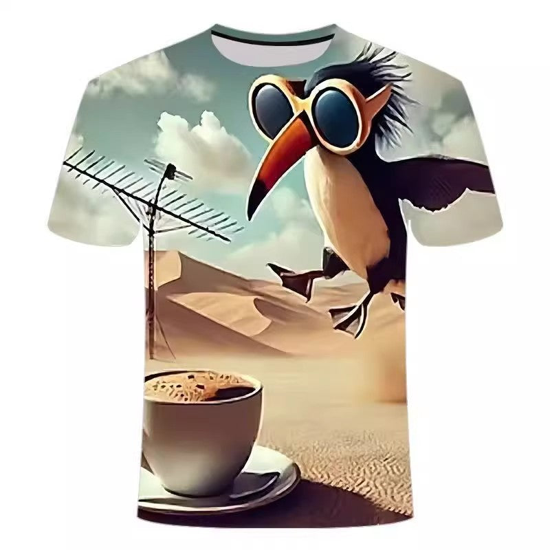 Frulli Frulla coffee toucan digital all-over 3D-effect print T-shirt